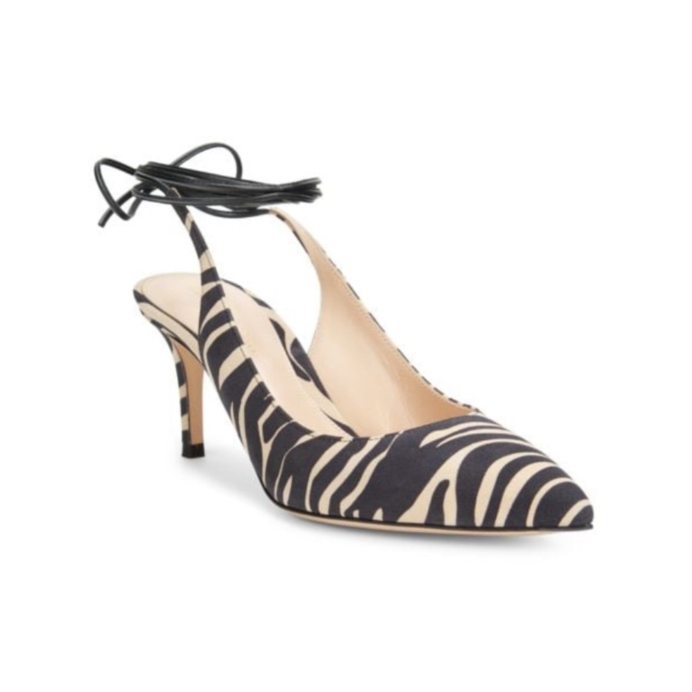 Gianvito Rossi Black and Cream Zebra Heels
